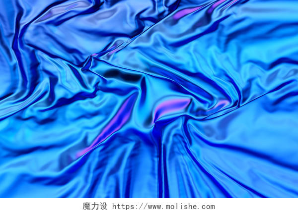 C4D蓝色镭射流动波纹抽象酸性风海报背景酸性风格背景